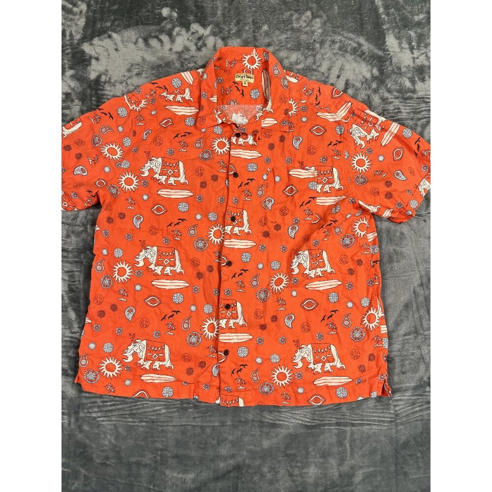 Chip & Pepper California Elephant Paisley Sun Hawaiian Camp Shirt XL  Cotton